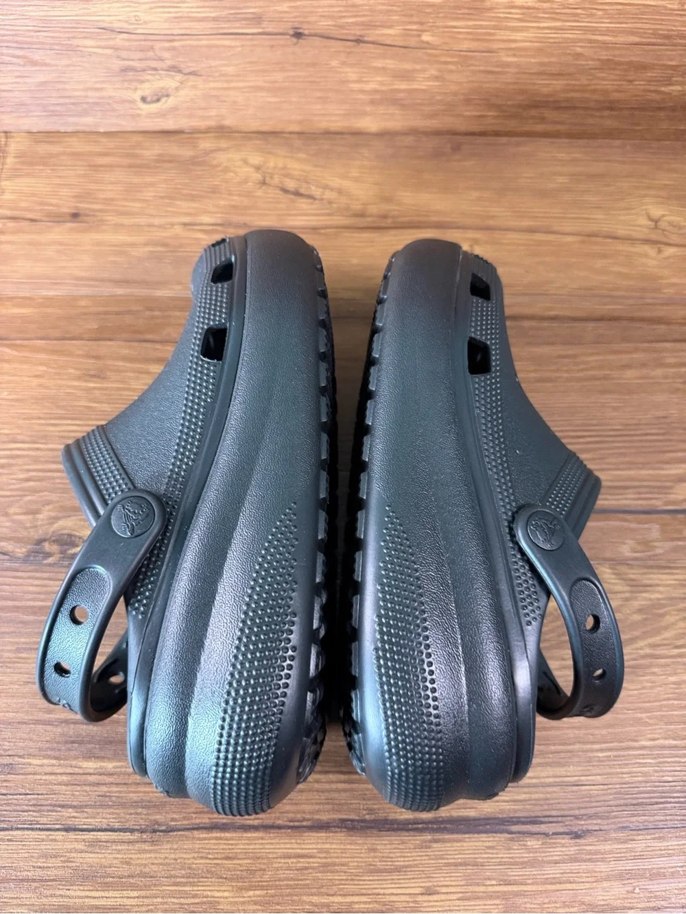 Juniors Crocs Classic Crush Platform Croc Clog Sandals Size 4Y Black Shoes